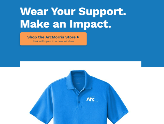 Online merchandise store developed for The Arc Morris